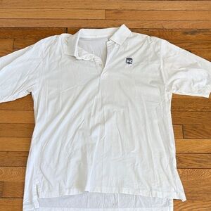 Men's White Polo Shirt with Small Chest Logo